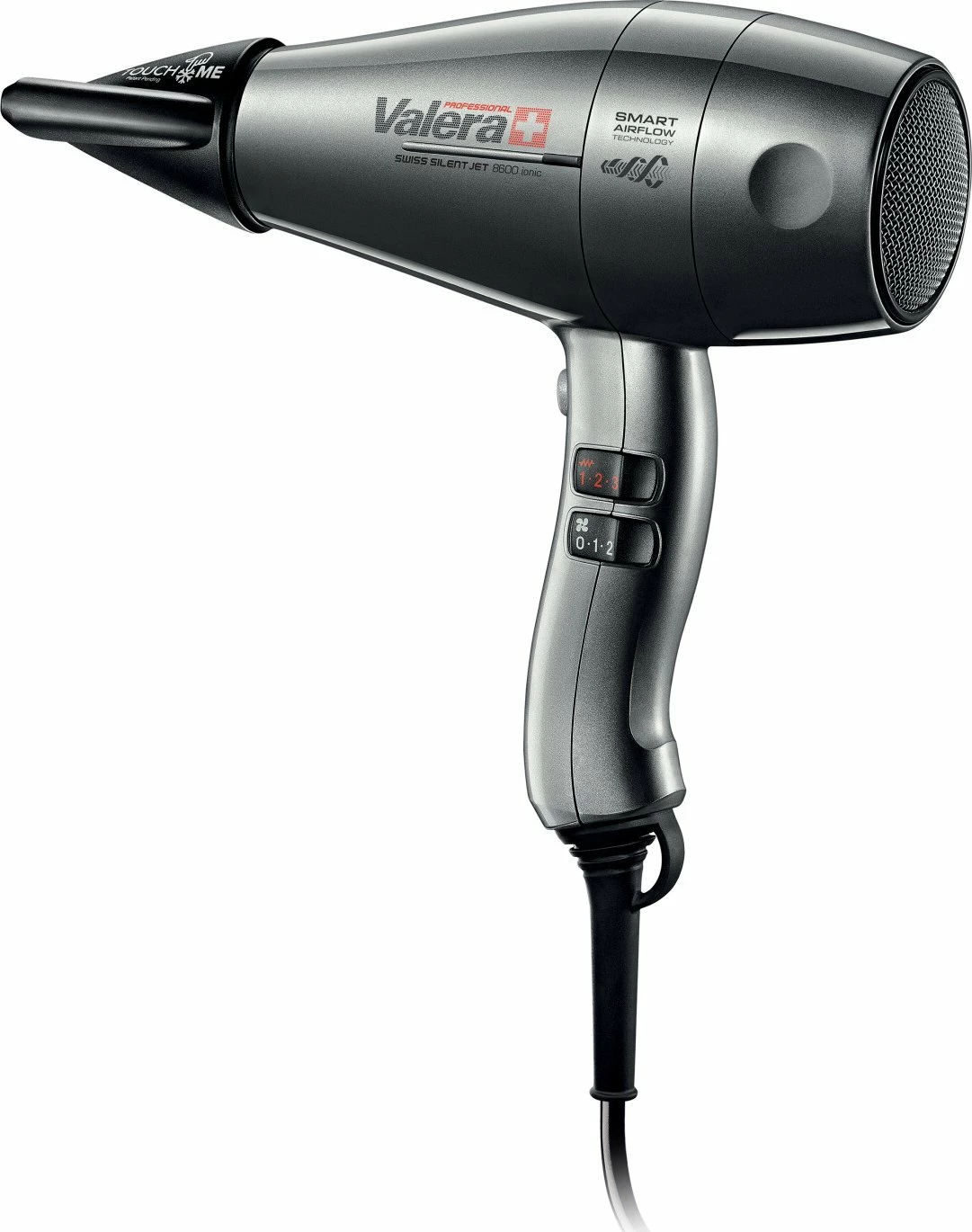 Tharëse flokësh Valera SXJ 8600 RC D Swiss Silent Jet 8600 2400W me jonizim, difuzor, cold shot, argjend
