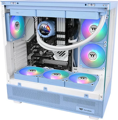Ventilator ftohës 140mm Thermaltake CT140 EX Reverse ARGB Sync, 3 copë, PWM, Hydrangea Blue