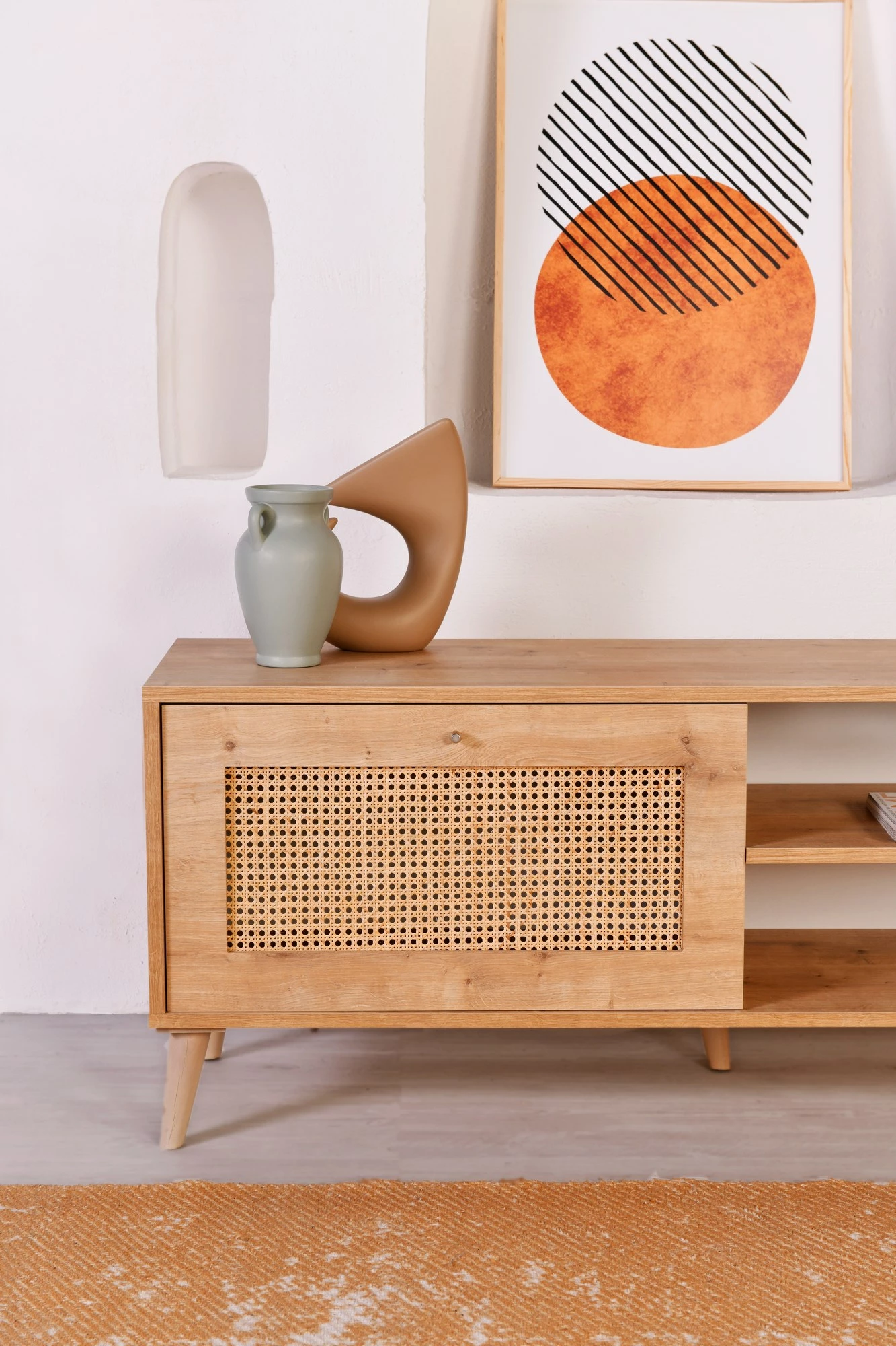 Komodë TV Hanah Home, Hazeran 140, ngjyrë lisi