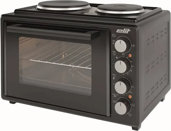 Mini furrë me dy pllaka gatimi, Elit OPTIDUO 35B, 35L, 1400W, shufër rrotulluese, termostat, timer mekanik, e zezë 6