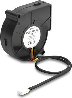Ventilator radial ftohës DeLOCK 75x75x25mm, 12V DC, 3-pin, i zi