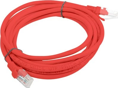 Patchcord Lanberg Cat.6, 3m, UTP, Kuqe, 10 copë