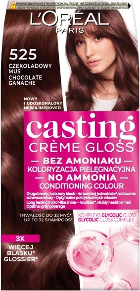 Ngjyrë për flokë L'Oreal Paris Casting Creme Gloss 525 Chocolate Mousse për femra, 1 copë