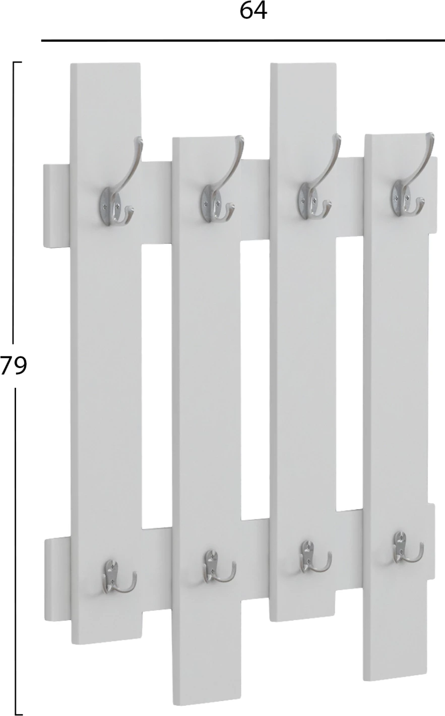 Varëse muri për pallto WESSON, melaminë, ngjyrë e bardhë, FH8940.11, 64x4x79H cm