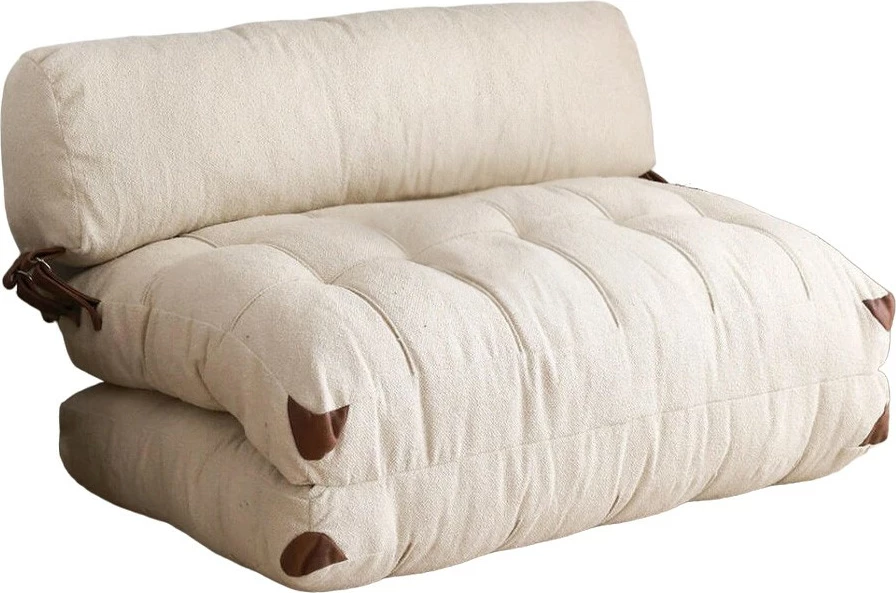 Divan-krevat 2 vende, stof Teddy, krem, Fold Teddy 2