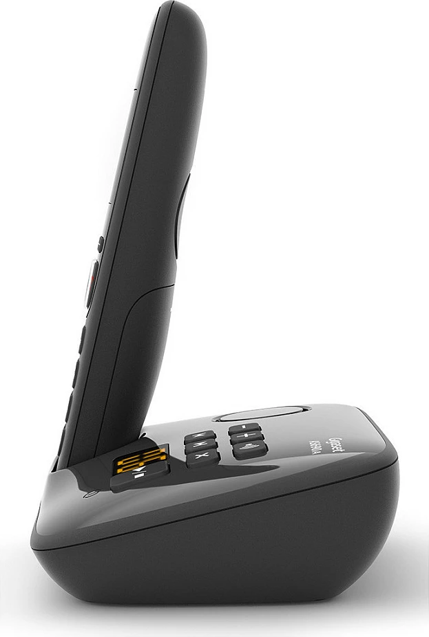 Telefon DECT pa kabllo Gigaset AS690A, sekretare digjitale 20 min, speakerphone, libër telefoni 100 kontakte, i zi