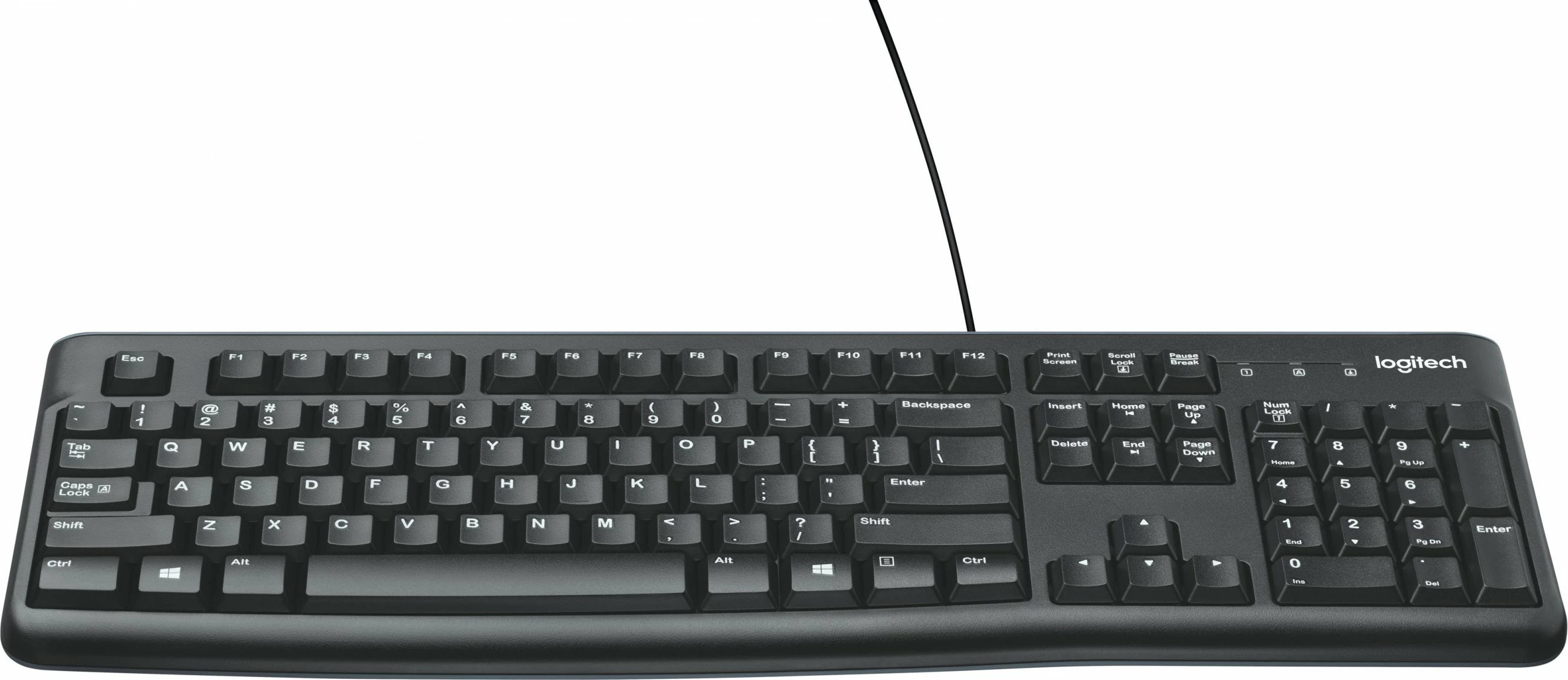 Tastierë Logitech K120, Full-size (100%), Wired, USB, QWERTY, E zezë
