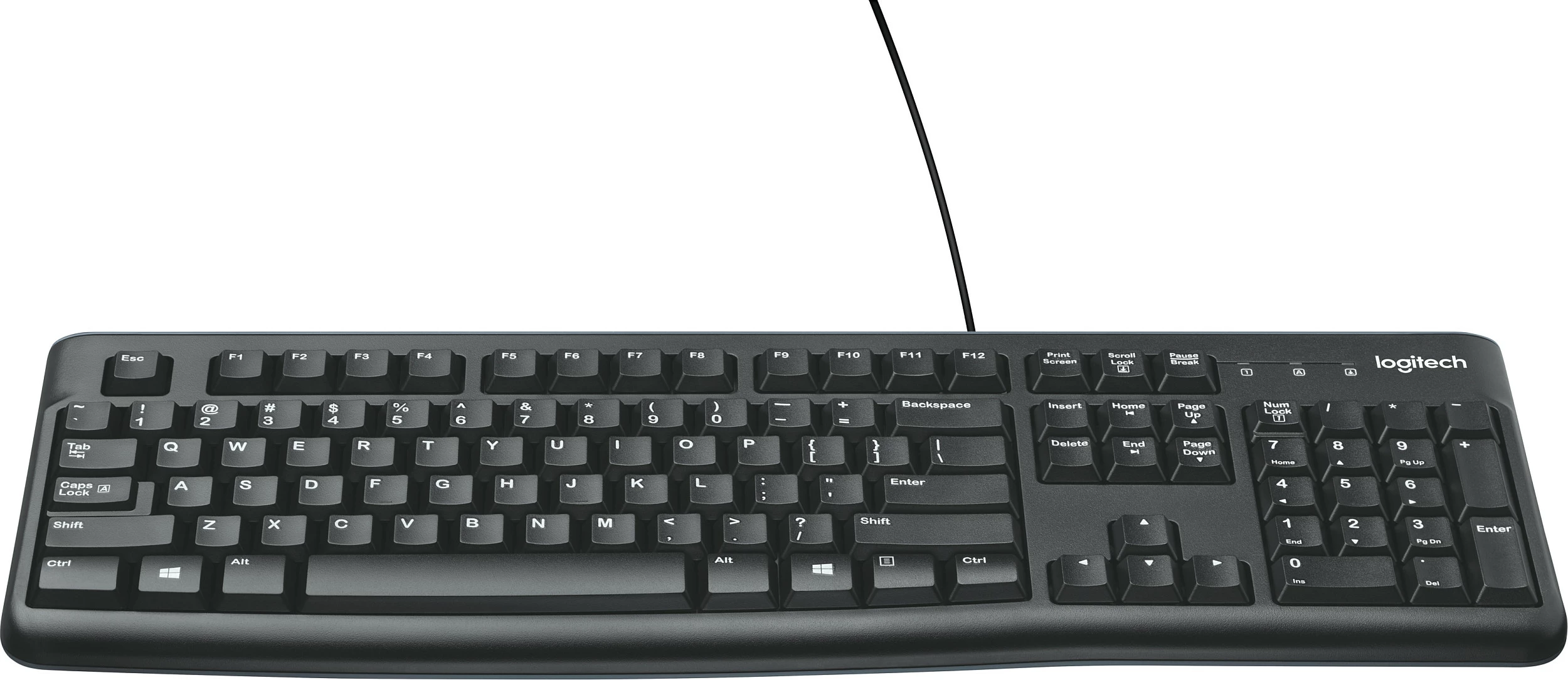 Tastierë Logitech K120, Full-size (100%), Wired, USB, QWERTY, E zezë