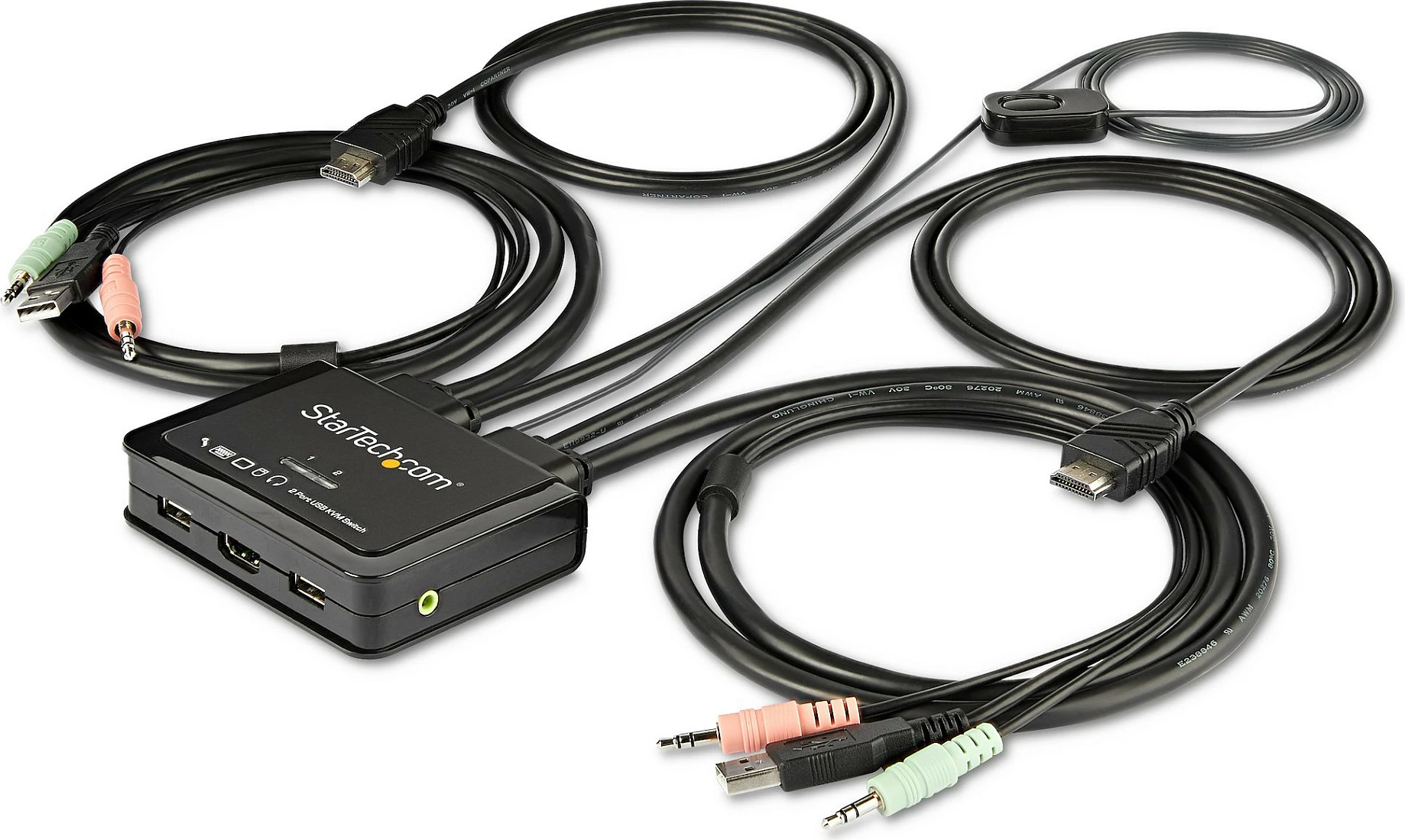 Switch KVM HDMI StarTech SV211HDUA4K, 2-Port, 4K 60Hz, USB, Audio 3.5mm, i zi