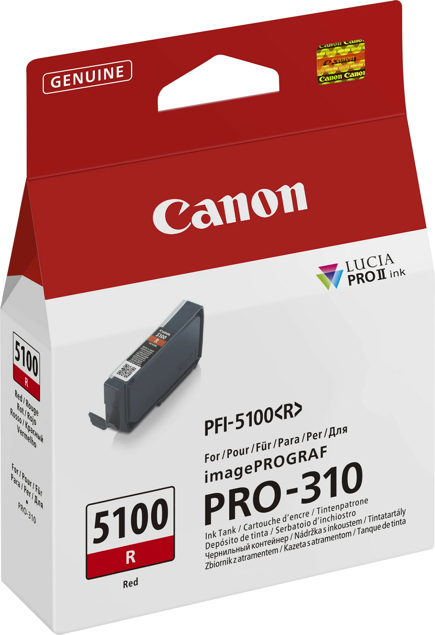 Kartrixh boje Canon PFI-5100 R, 14.4 ml, për imagePROGRAF PRO-310, e kuqe