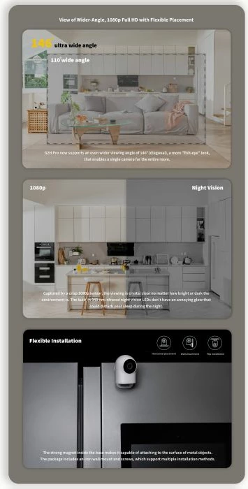 Kamerë sigurie smart home Aqara G2H Pro Camera Hub (CH-C01), 1080p, Zigbee 3.0 Hub, Wi-Fi 2.4GHz, 146°, MicroSD/NAS, e bardhë