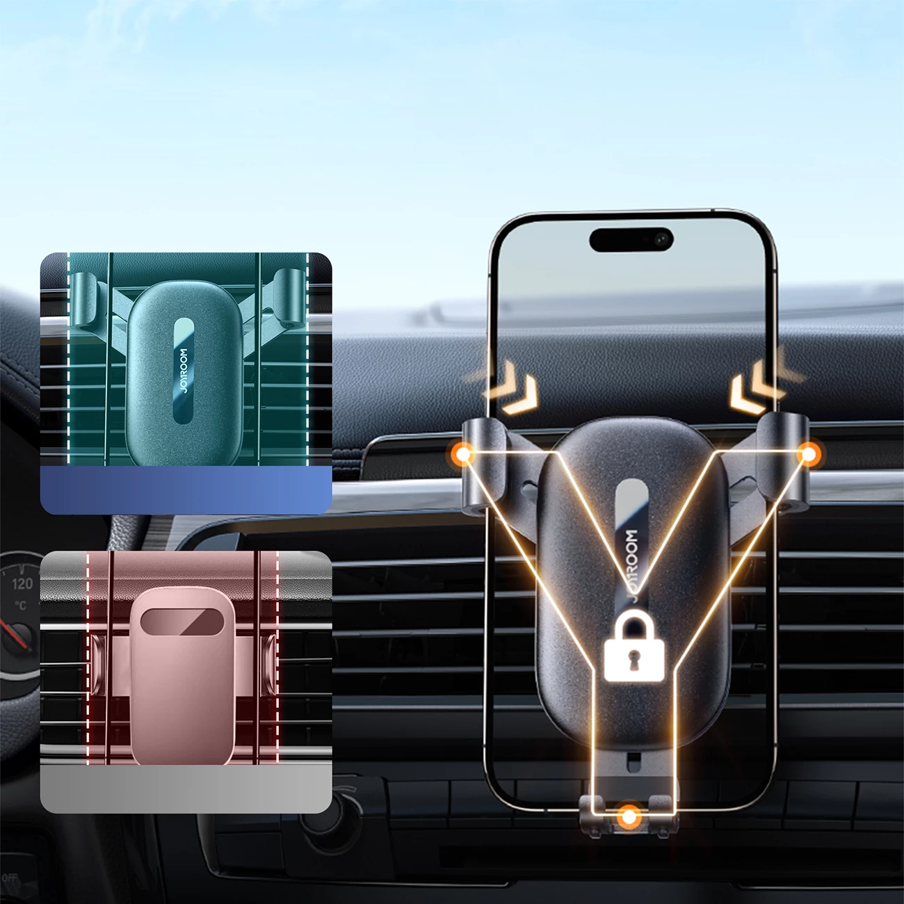 Mbajtës telefoni për veturë Joyroom JR-ZS392, për ventilator ajri, i zi