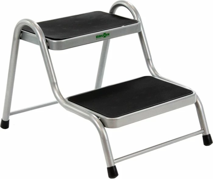 Shkallë dyshkallëshe BRUNNER King Double Step 7225136N, 150 kg, 43 x 63 cm, argjendtë/zezë