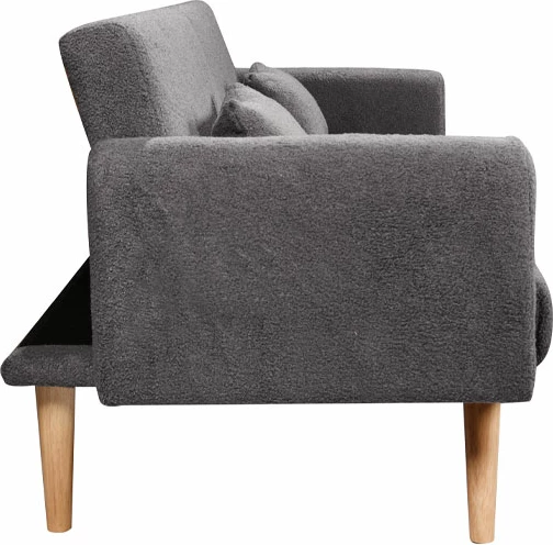 Krevati-sofë Panta, 3 vende, ngjyrë gri e errët, 210x77x77 cm