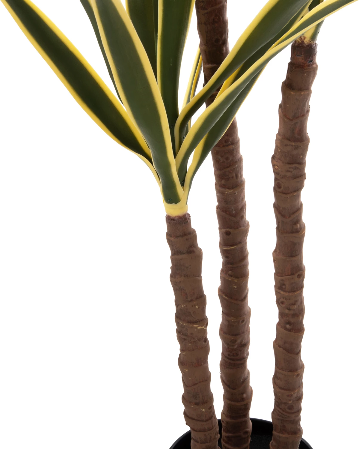 Bimë dekorative sintetike FH7984, palmë me 3 trunje në vazo, 140 cm