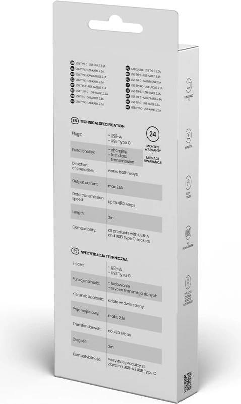 Kabllo USB Savio CL-129, 2m, e zezë