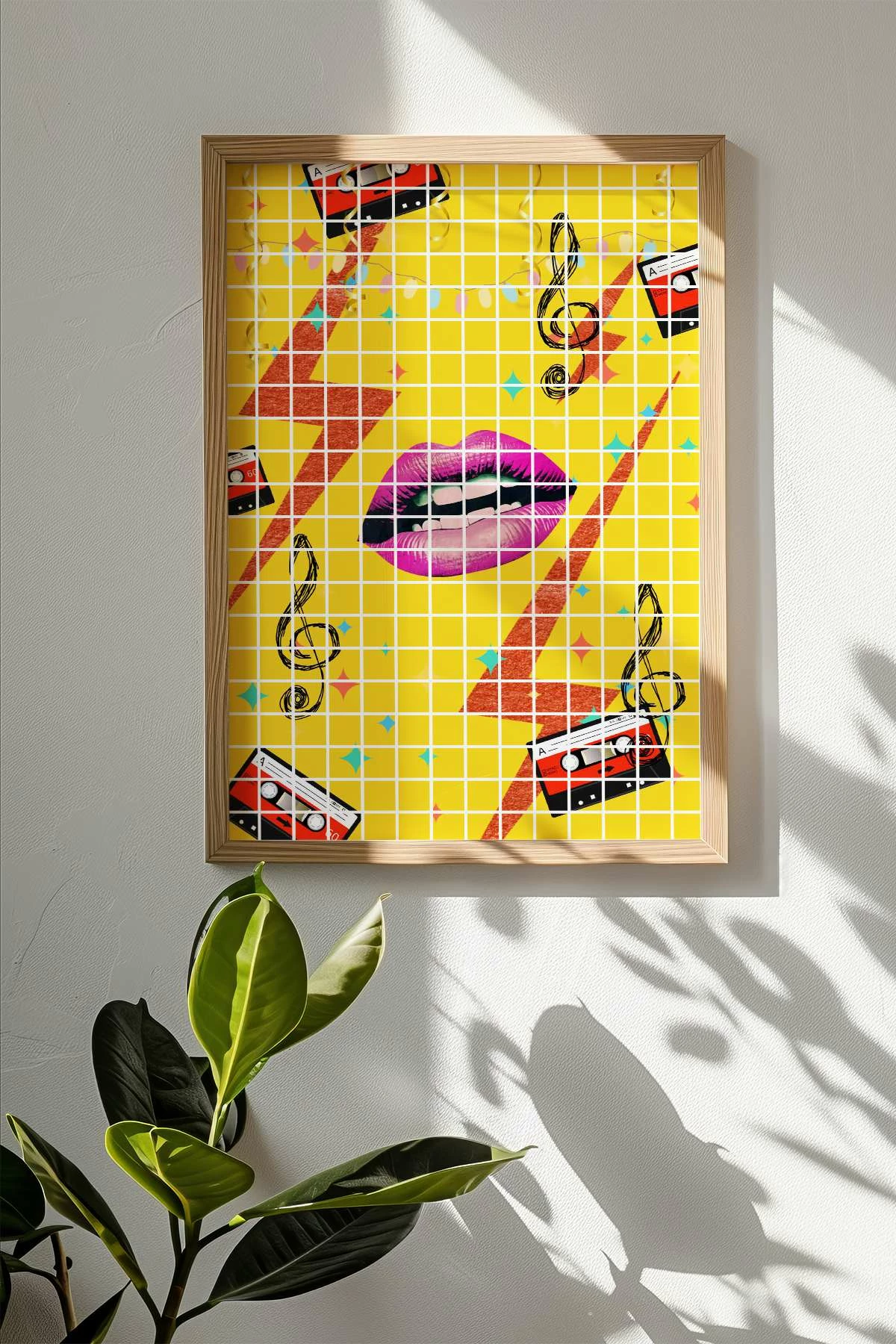 Pikturë dekorative me kornizë, Popkare1, shumëngjyrëshe, Wallity, 33x48cm
