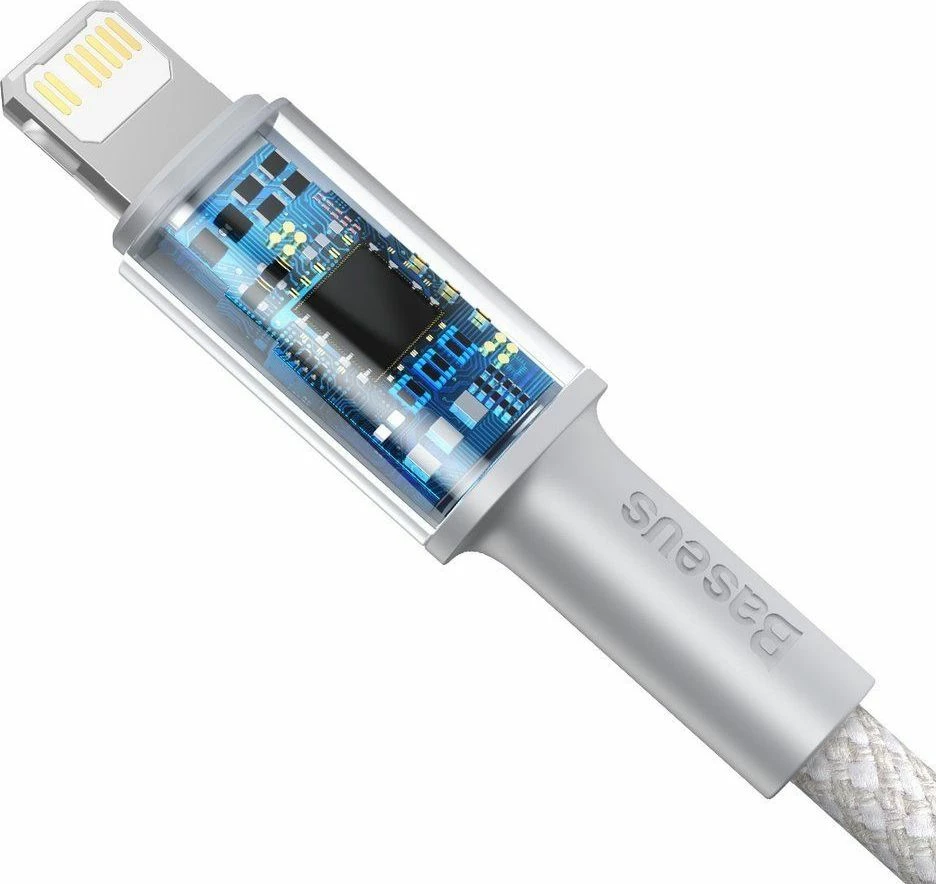 Kabllo USB-C në Lightning Baseus 6953156231955, 2 m, Power Delivery 20W, e bardhë, 1 copë