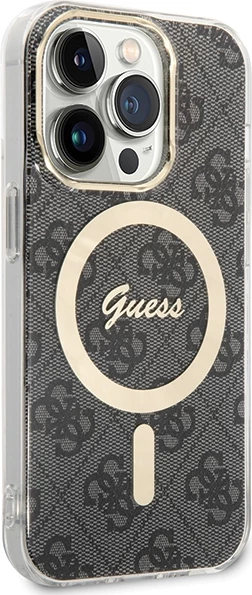 Mbështjellës Guess 4G MagSafe për iPhone 15 Pro, i zi