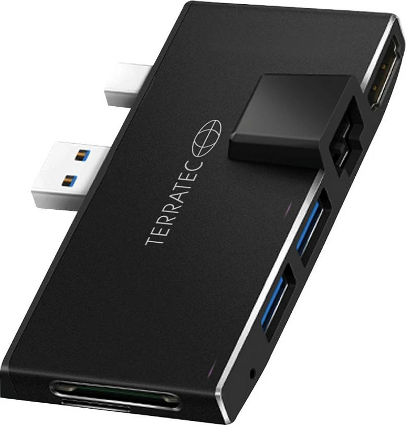 Adapter TerraTec Surface Adapter Connect Pro2, HDMI 4K, LAN Gigabit, 2x USB 3.2, lexues SD/microSD, i zi