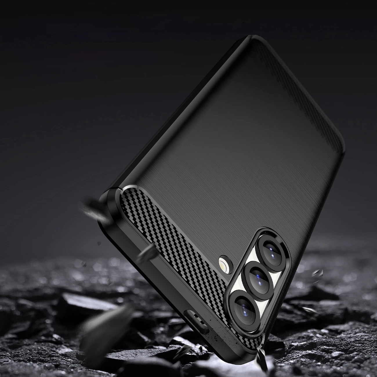 Mbështjellës Hurtel Carbon Case për Xiaomi Poco X7, TPU, i zi