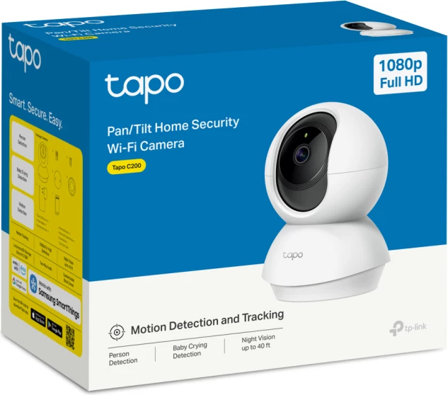 Kamerë sigurie WiFi e brendshme TP-LINK Tapo C200 V5 1080p Pan/Tilt, e bardhë