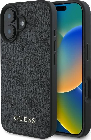 Mbështjellës Guess 4G Classic për iPhone 16 Plus, i zi