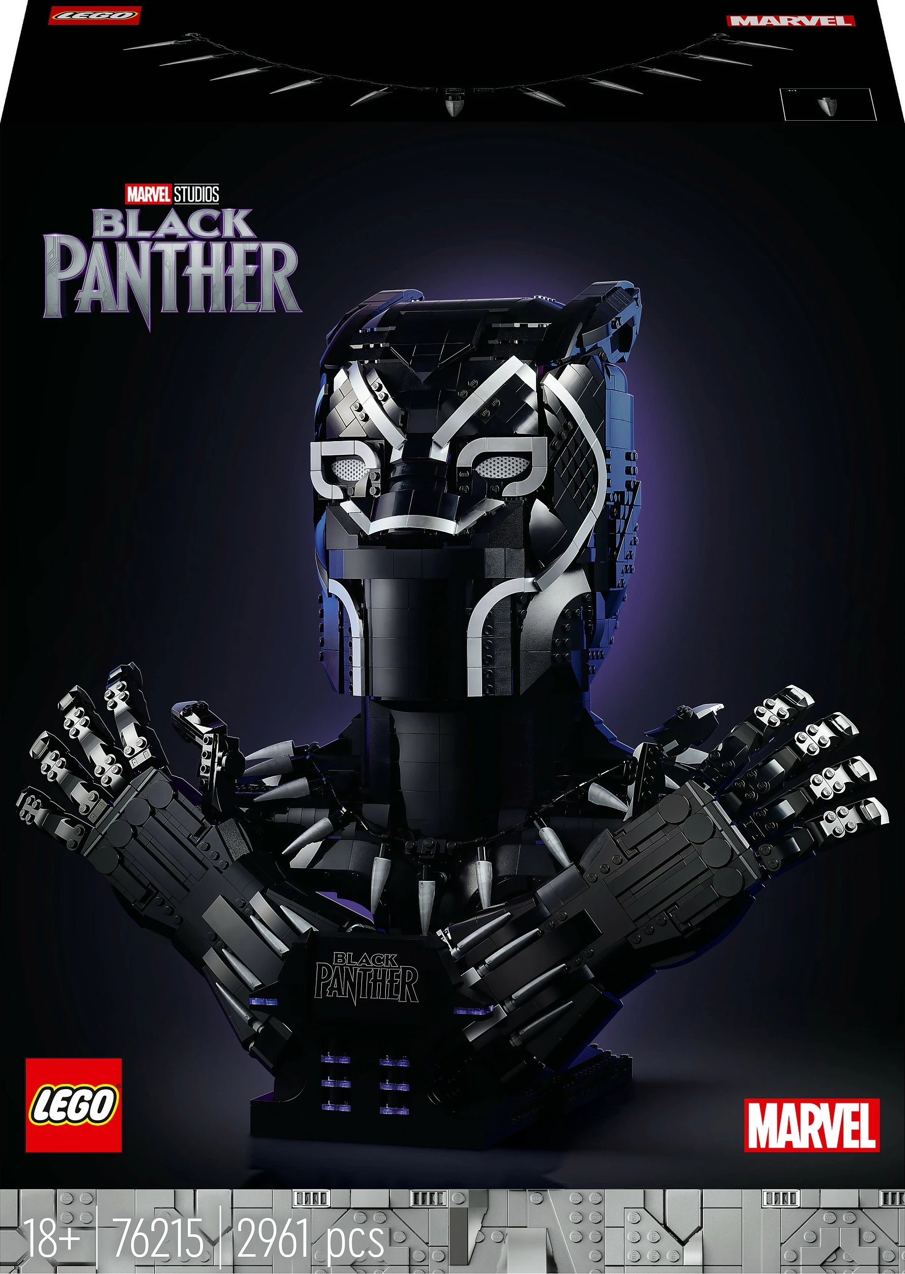 Set LEGO Marvel Black Panther 76215, 2961 pjesë, 18+, i zi