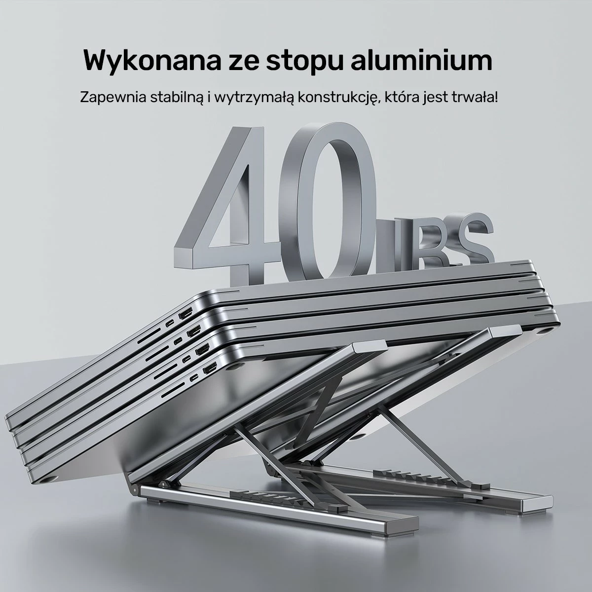 Kasë laptopi Unitek, me hub HDMI/PD/SD, e rregullueshme, ngjyrë argjendtë