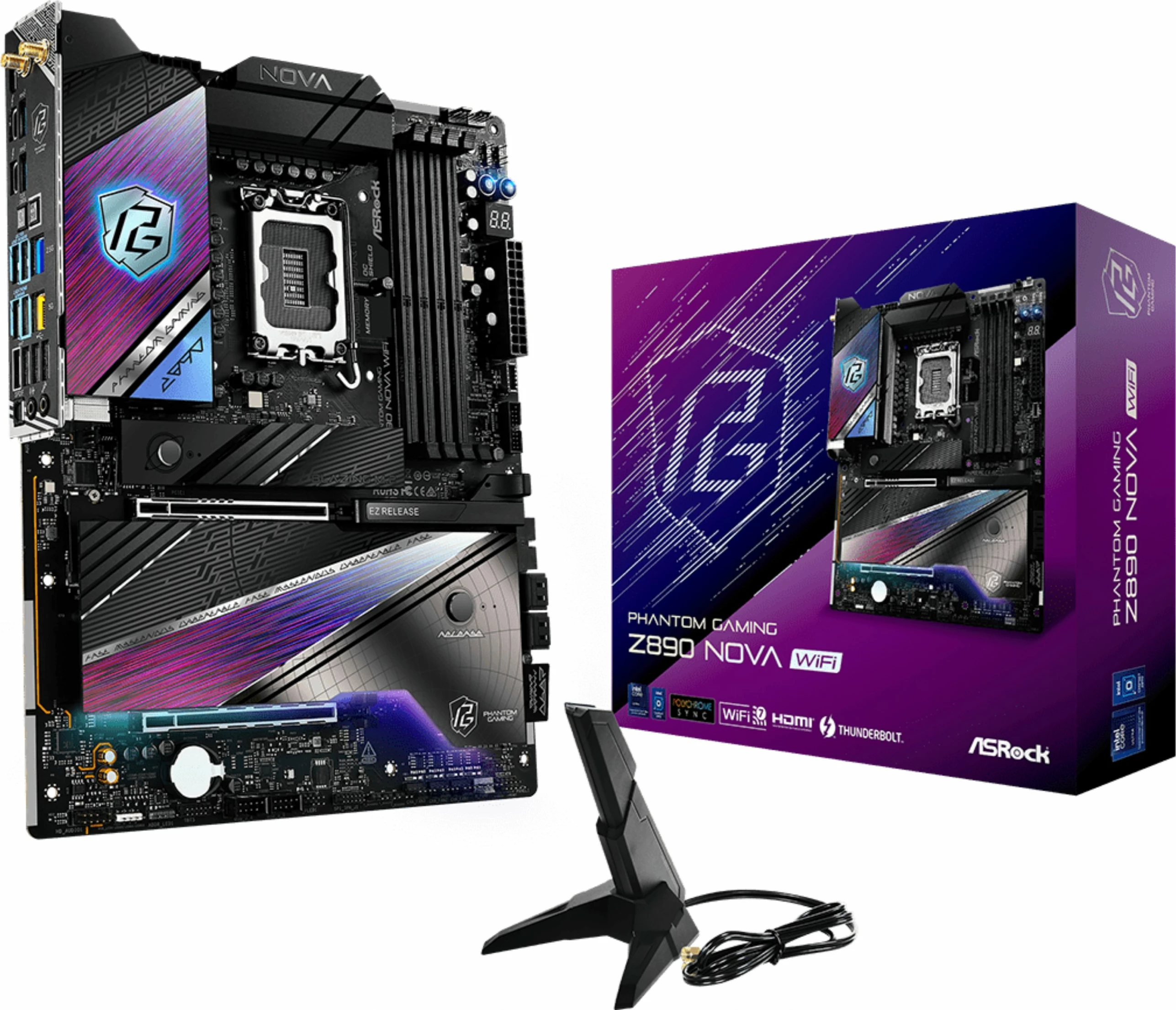 Pllakë amë ASRock Phantom Gaming Z890 Nova WiFi, LGA 1851, DDR5, Wi-Fi 7, ATX