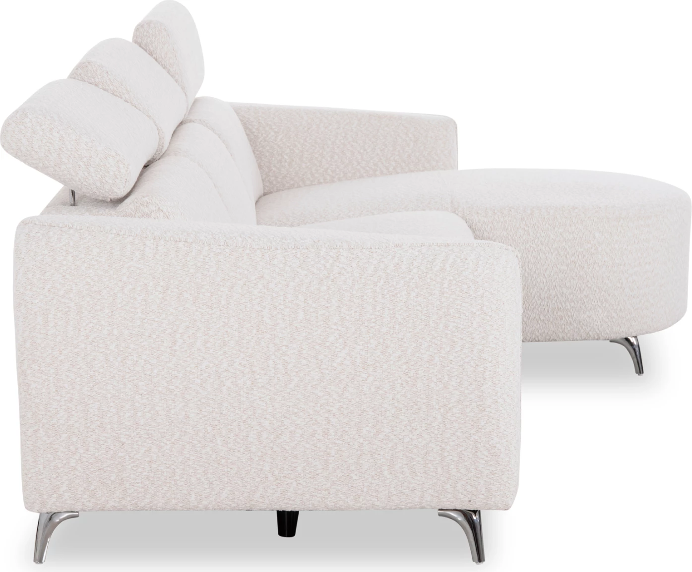 Kënd i djathtë divan 3-vendësh me recline, stof teddy bezhë, VALENTE CD3317.02R, 275x160x104cm