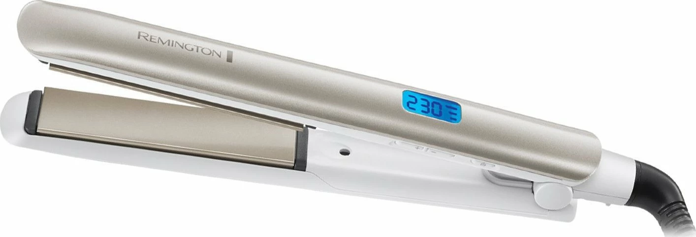Drejtues flokësh Remington Hydraluxe S8901, 230°C, jonizim, pllaka qeramike, i bardhë, me qese ruajtjeje