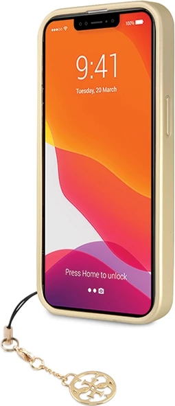 Mbështjellës Guess 4G Charms për iPhone 14 Pro Max, Gri me varëse