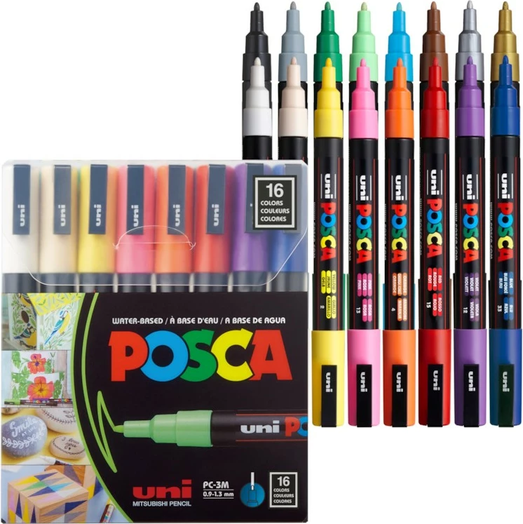 UNI-MARKER SET POSCA pc-5m BASIC COLORS 16/1