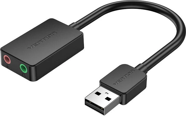 Kartë zanore e jashtme Vention CDYB0, USB 2.0, 2 porta, 0.15m, e zezë