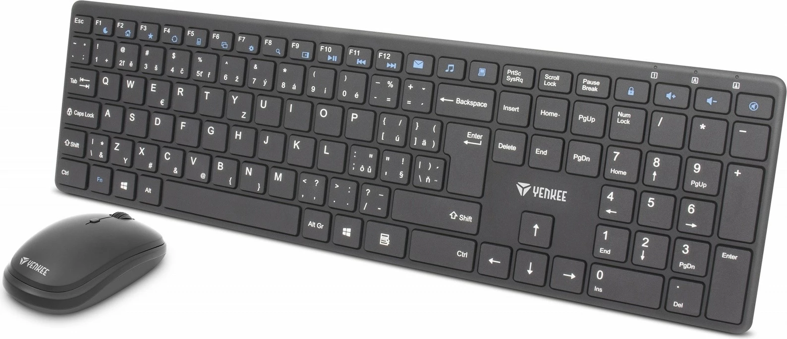 Set wireless tastierë + maus Yenkee YKB 2008CS, i zi