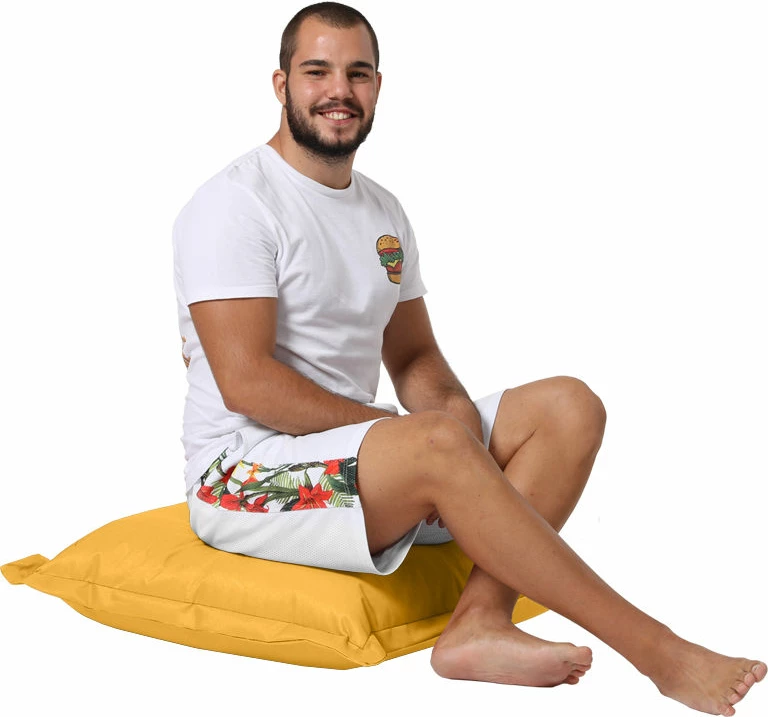 Jastëk për kopsht, pouf i verdhë, 70x70cm
