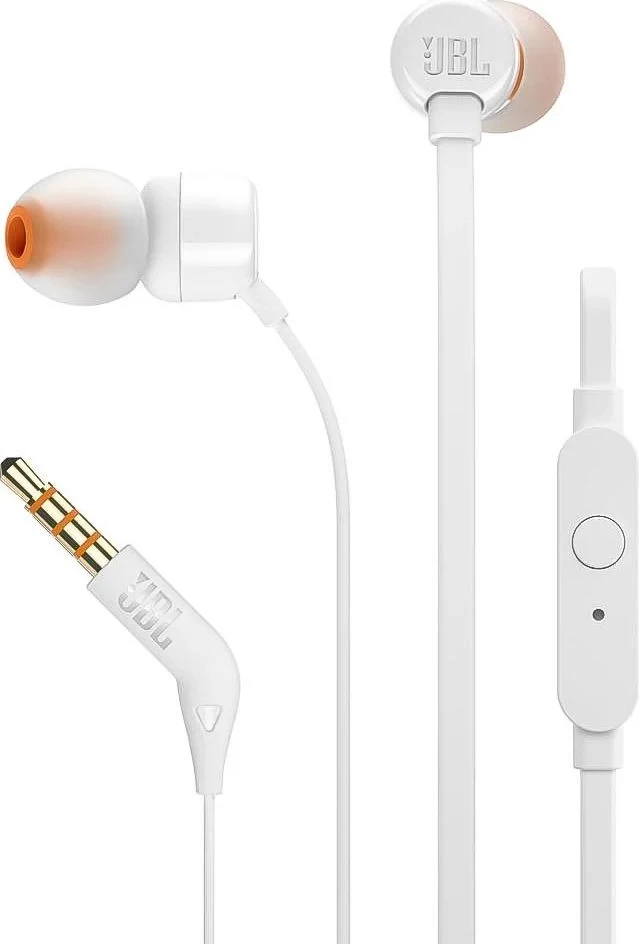Kufje JBL T110 me tela, mini jack 3.5mm, të bardha