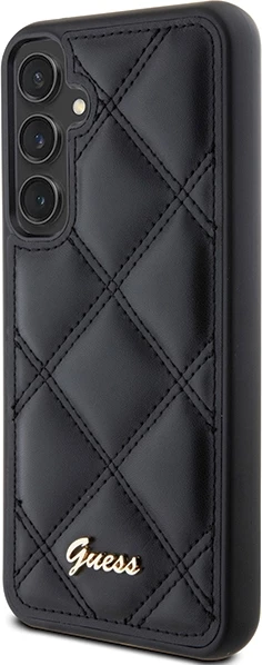 Mbështjellës Guess Quilted Metal Logo për Samsung Galaxy S23 FE, i zi