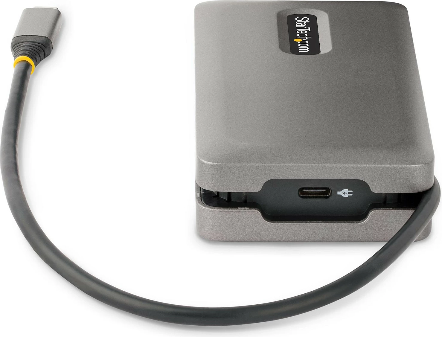 Adapter multiport USB-C StarTech, mini docking station, 4K 60Hz HDMI/DisplayPort, 3x USB, Gigabit LAN, PD 100W, gri