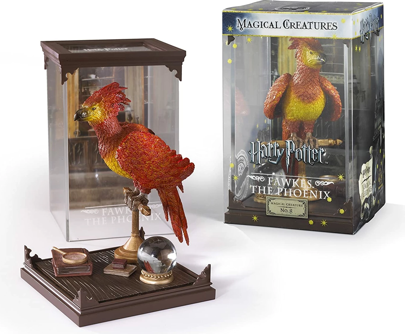 Figurinë NOBLE COLLECTION Harry Potter Magical Creatures Fawkes, 18.5 cm, me kuti akrilike