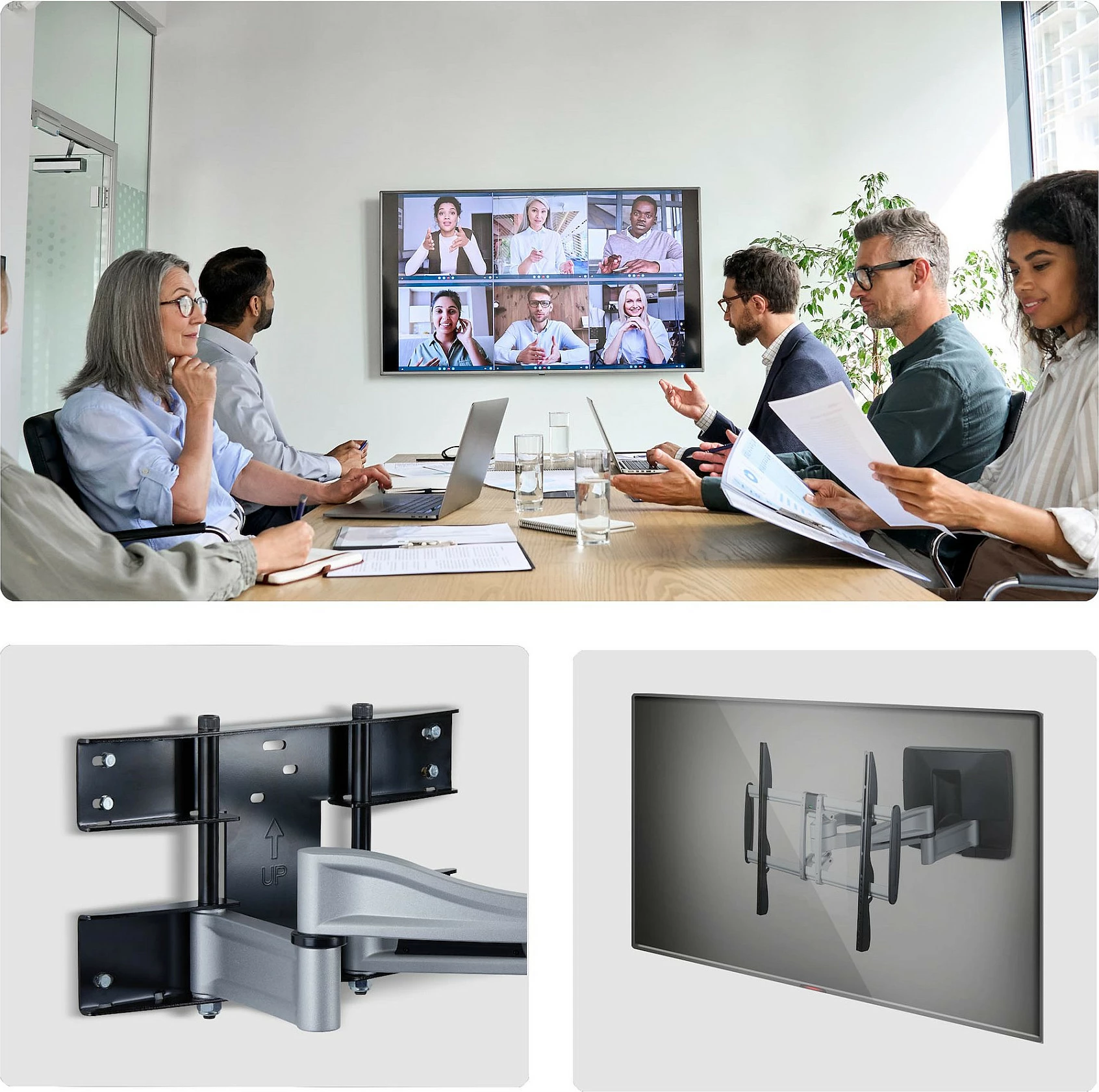 Mbajtëse muri për TV StarTech, 32-100", deri 85 kg, VESA 200x200+, full-motion, e zezë