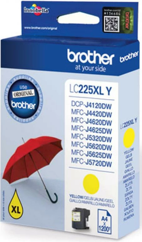 Kartushë bojë, Brother, LC-225XL-Y, rendiment 1200 faqe, e verdhë