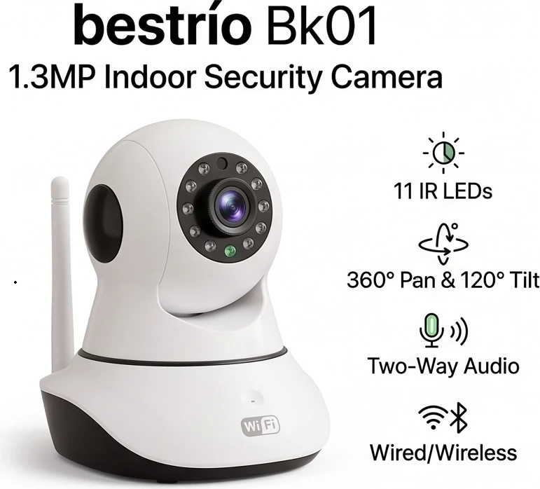 Kamerë Sigurie e Brendshme bestrío Bk01 1.3MP me WiFi dhe Audio