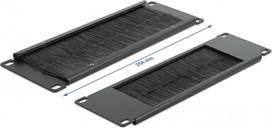 Panel me furça DeLOCK 10" 2U për menaxhim kabllosh, i zi