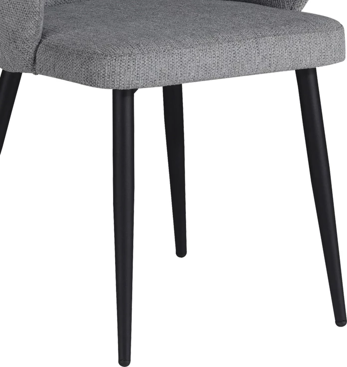 Fotel Patya, material gri i çelët, këmbë metalike të zeza, 56x61x82cm