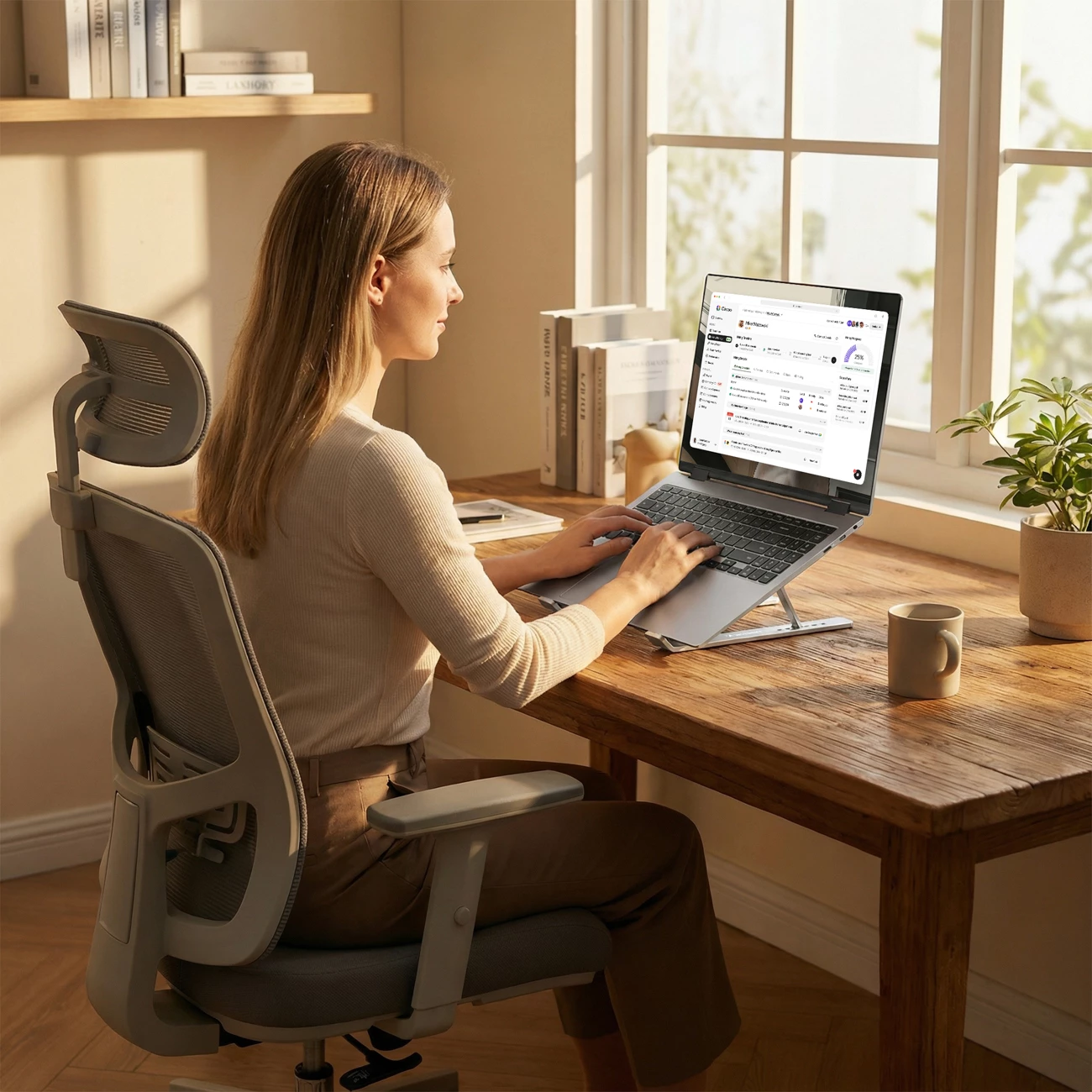Mbajtëse laptopi Wozinsky WDCX-X8S, e palosshme, e rregullueshme 10-16\", 6 pozita, 10 kg, alumin, argjendtë