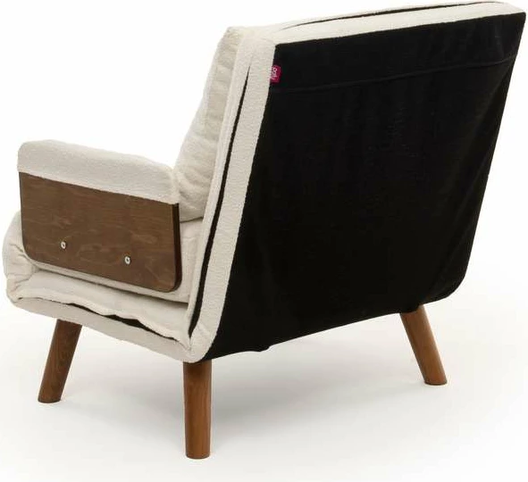 Krevat-karrige një vendës, Atelier del Sofa, Cosmo Single, material teddy, e bardhë