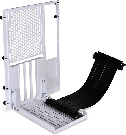 Kit riser PCIe 4.0 x16 Lian Li O11 Dynamic Mini, bracket vertikal, kabllo 20 cm, i bardhë