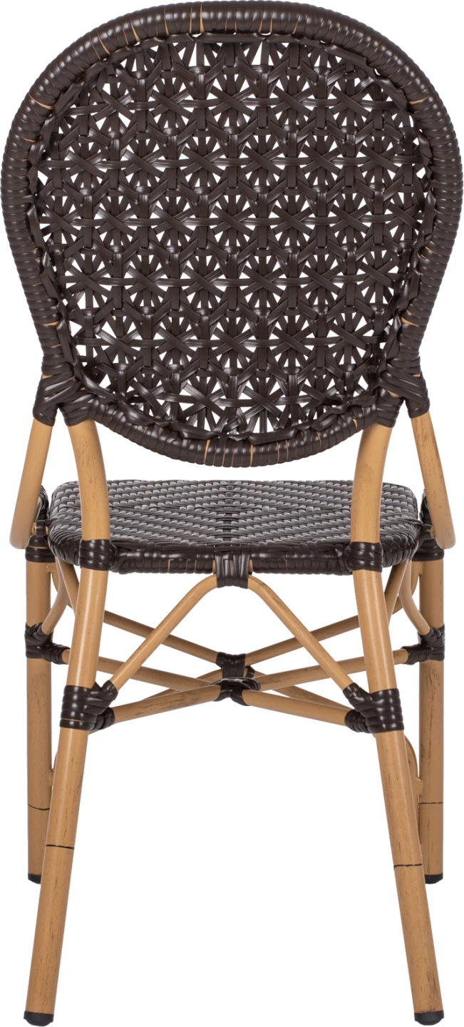 Karrige alumini me pamje bambuje dhe ratan PE në ngjyrë kafe FH5925.01 47x58x95Hcm